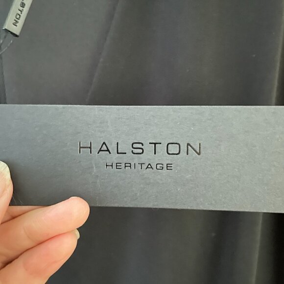 NWT Halston Heritage Sleeveless V-Neck Flounced Party Cocktail Dress Black 14 - Picture 10 of 10